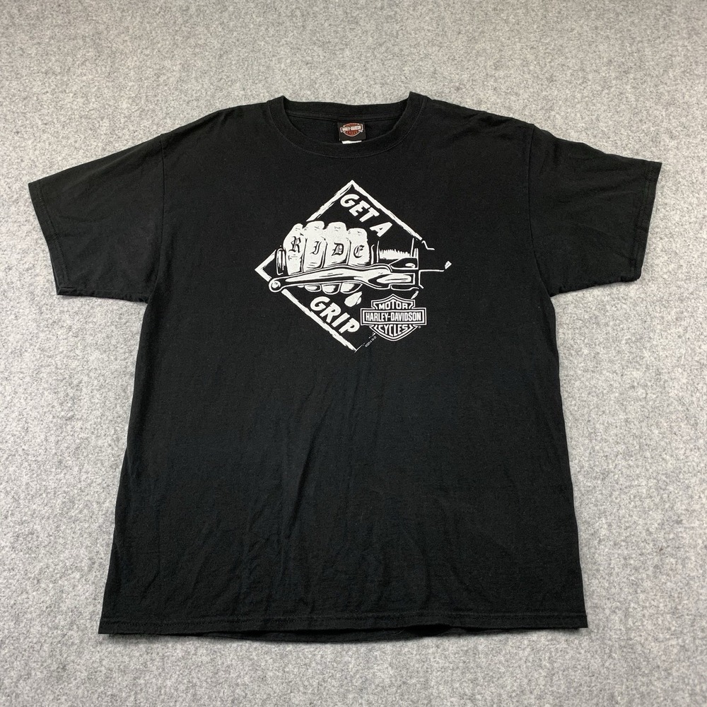 Harley Davidson Mens Size Large Cotton Get A Grip Cocoa Beach Florida Graphic